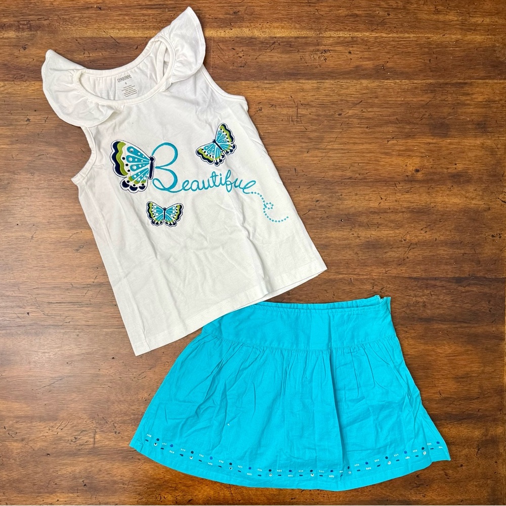 Gymboree Butterfly Skirt Set VGUC